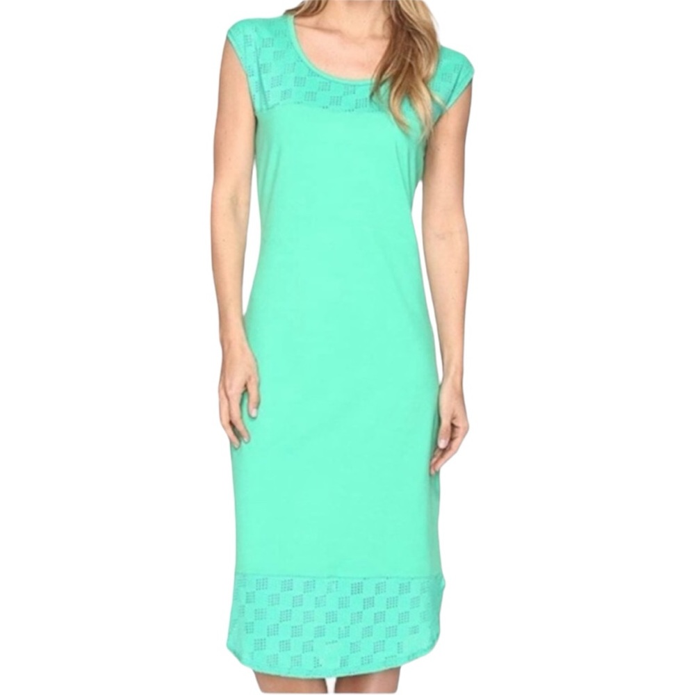 Dress NWT T-shirt Green Breathable NeoJersey Yoke Detail MIDI Athletic Sz Small